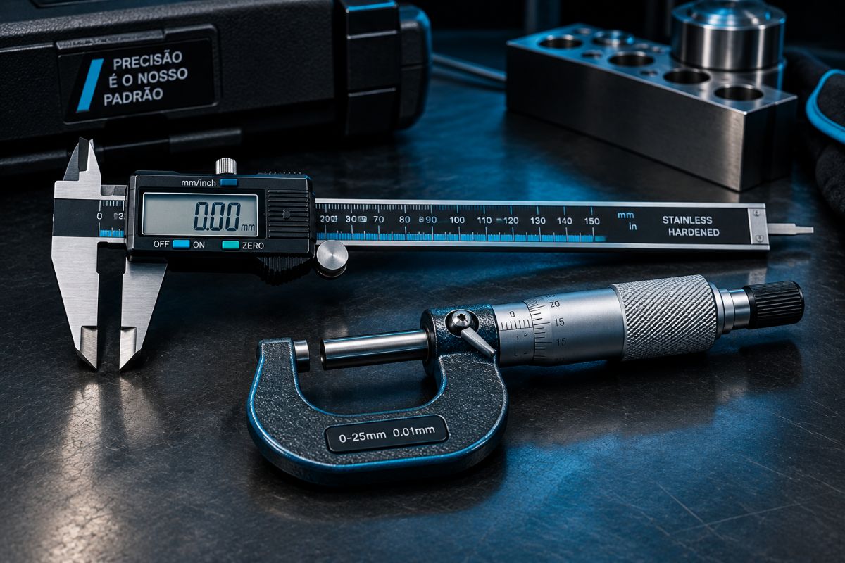 Paquímetro e micrômetro, instrumentos de medição dimensional