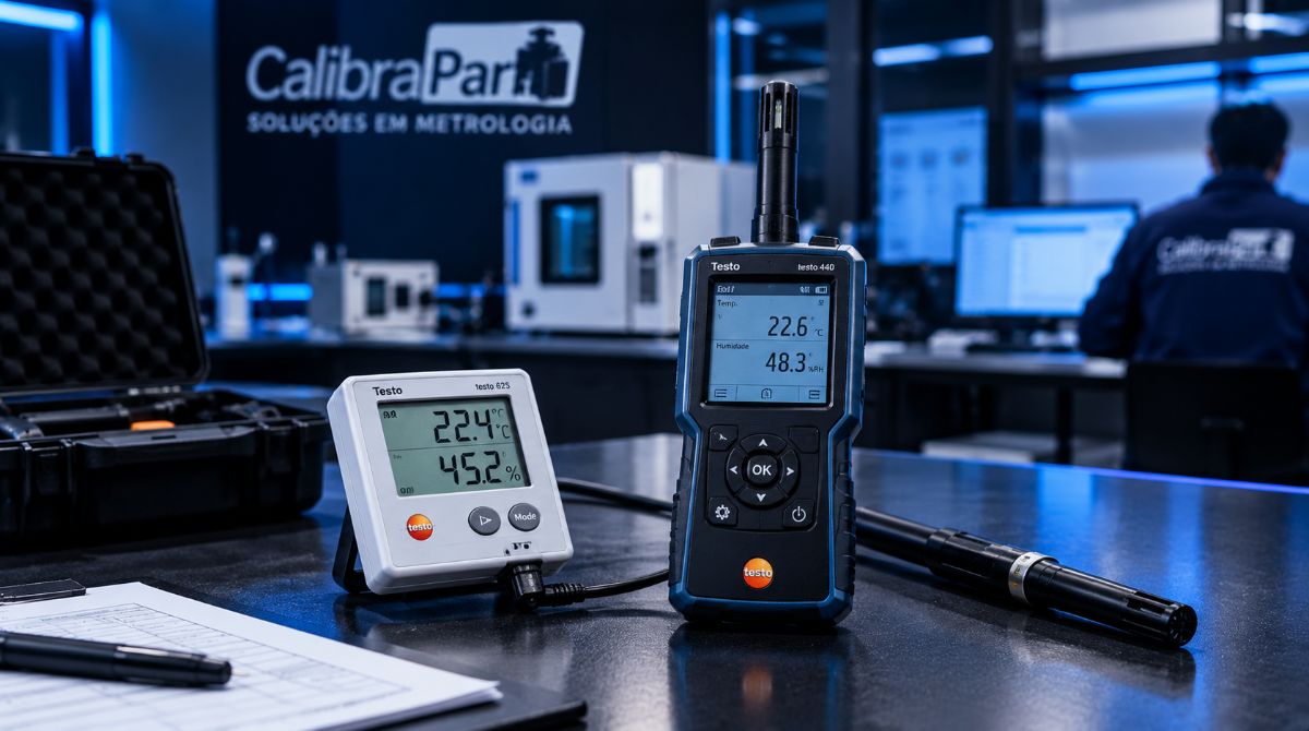 Instrumentos de temperatura e umidade, como termômetros e termo-higrômetros